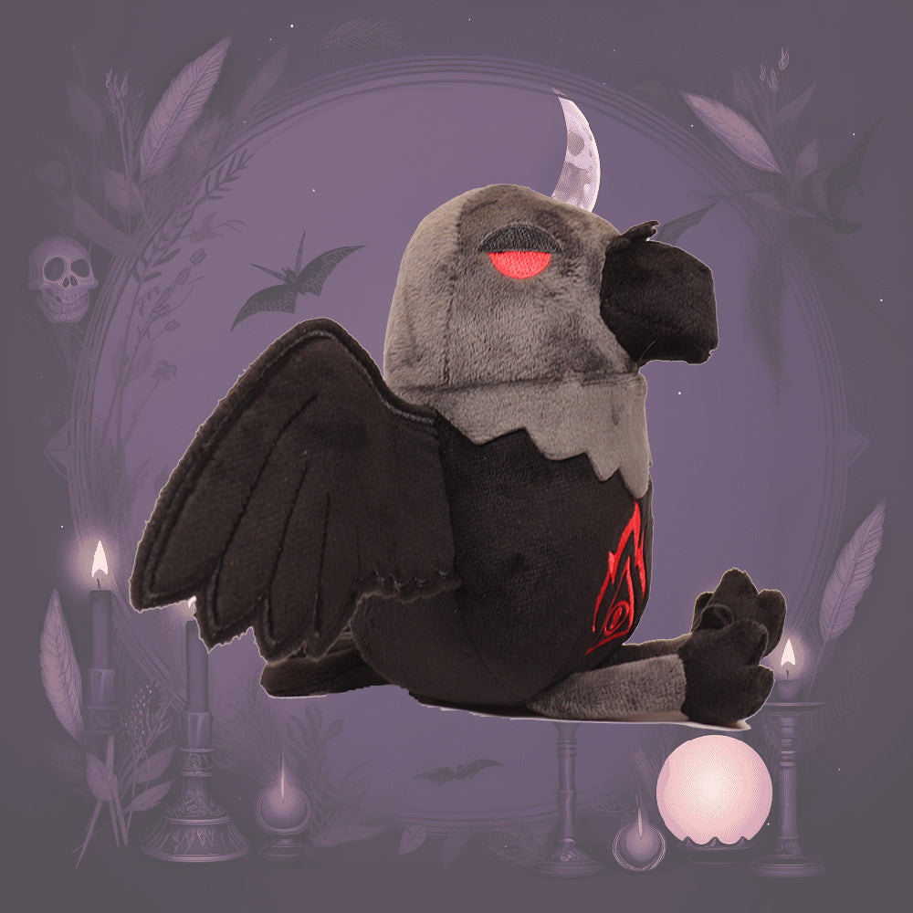 7" Plush Raven Embroidered